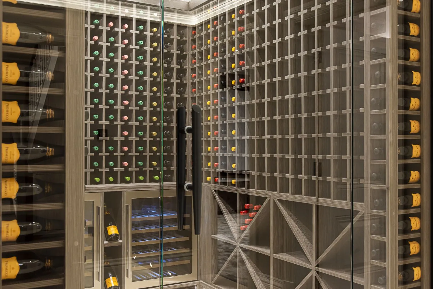 Custom-built storage solutions for wine cellar